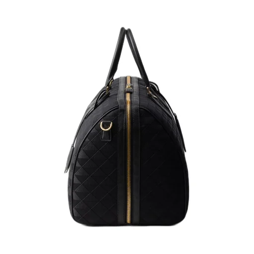 Embroidered fabric duffel bag