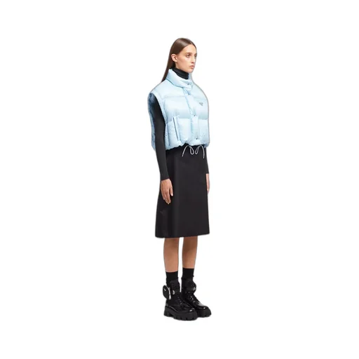 Re-Nylon cropped convertible down jacket