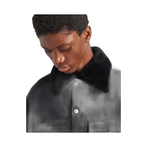 Padded bull denim blouson jacket
