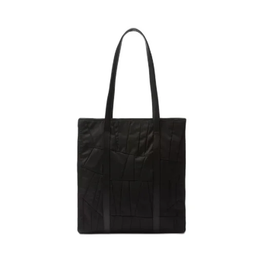 Medium Re-Nylon patchwork tote bag with embroidery