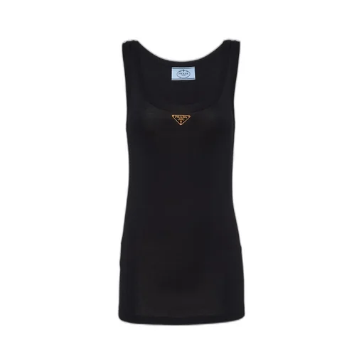 Ribbed knit jersey tank top