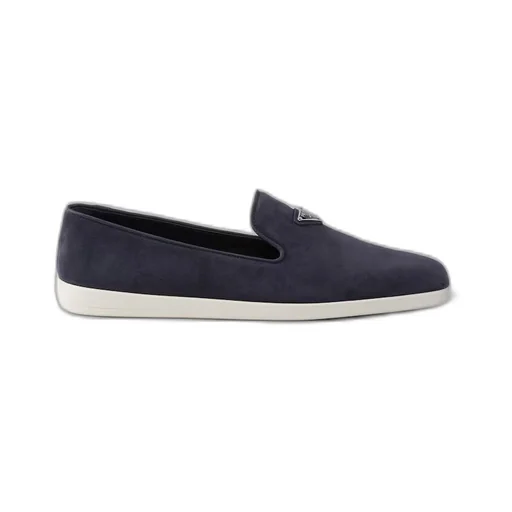 Suede calf leather slip-ons
