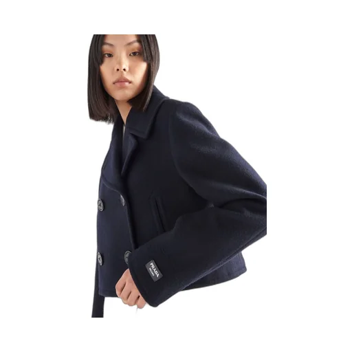 Double-breasted cloth peacoat
