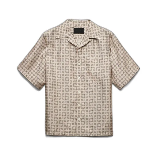 Short-sleeved silk shirt