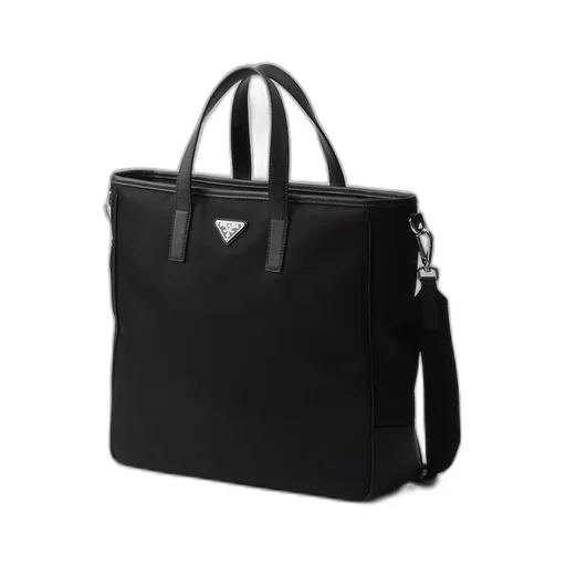 Re-Nylon and Saffiano leather tote bag