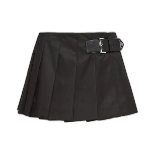Pleated Re-Nylon miniskirt