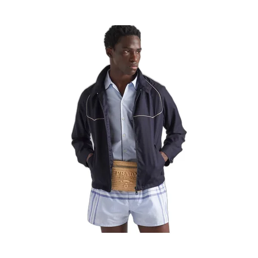 Wool and silk blouson jacket