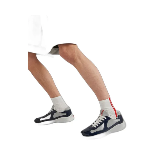 Patent leather and technical fabric Prada America's Cup sneakers