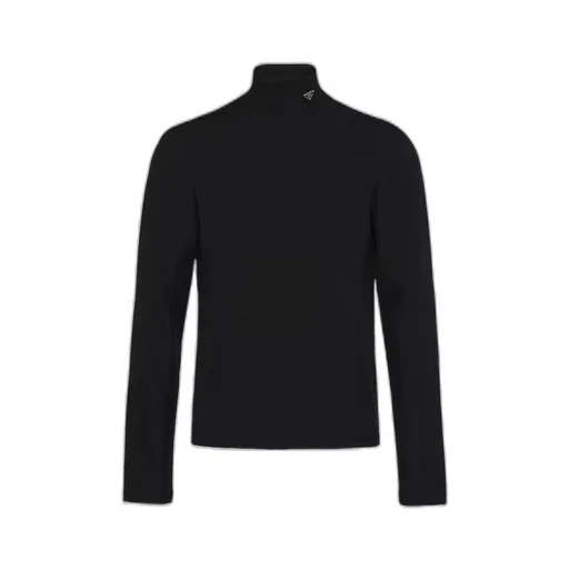 Stretch cotton turtleneck