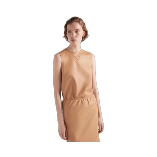 Stretch nappa leather top