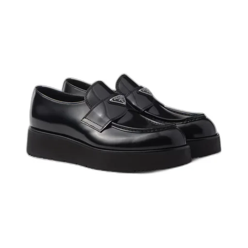 Brushed leather loafers