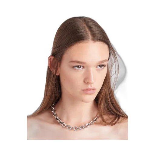 Eternal Gold chain necklace in white gold with pavé diamonds
