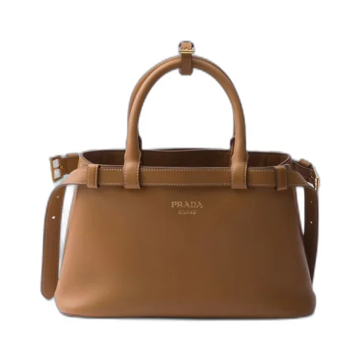 Prada Buckle small leather handbag with double belt