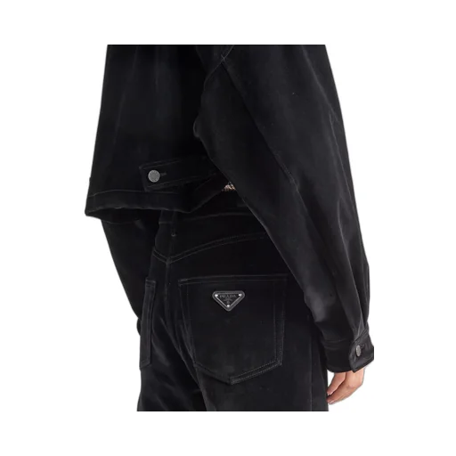 Velvet denim blouson jacket