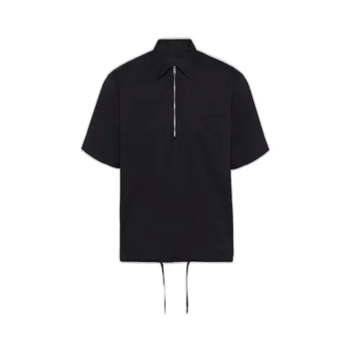 Short-sleeve stretch cotton shirt