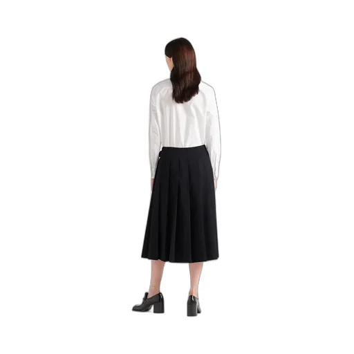 Gabardine midi skirt