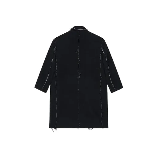 Raw Edge Buffalo Check Coat Oversized