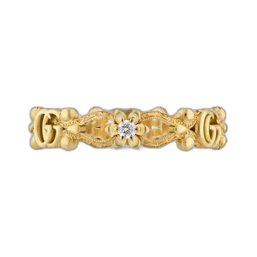Gucci Flora 18k ring with diamonds