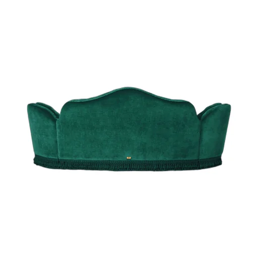 Capitonné camelback sofa