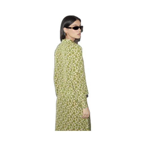 Floral print silk crêpe de chine shirt