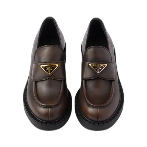 Chocolate leather loafers