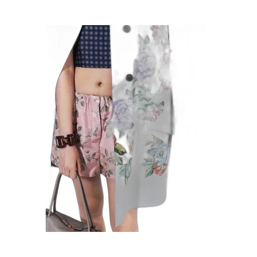 Printed cotton single-breasted coat