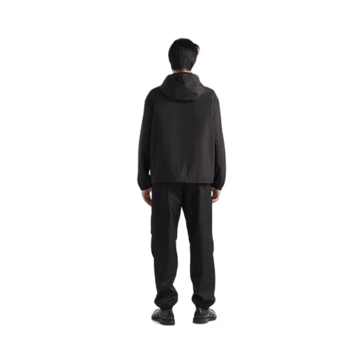 Silk and leather blouson jacket