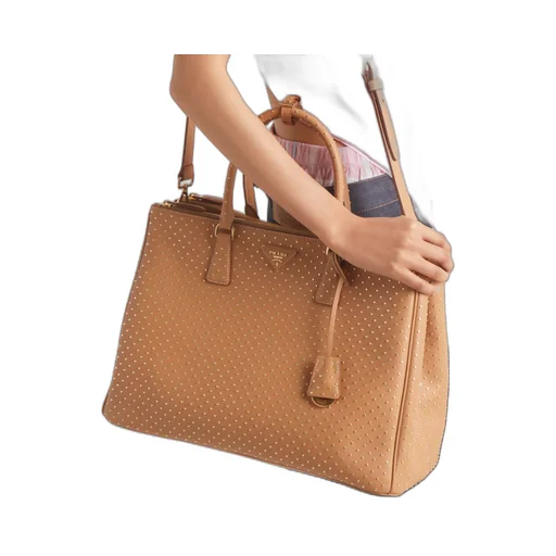 Extra-large Prada Galleria studded leather bag