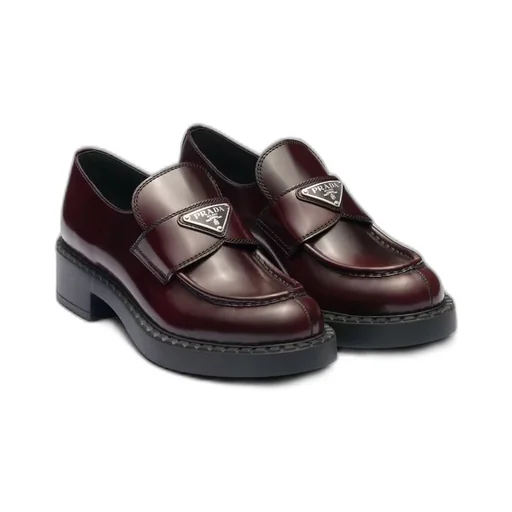 Chocolate brushed leather loafers