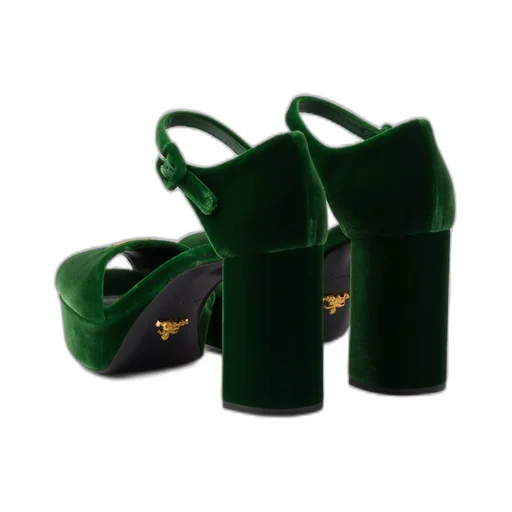 Velvet platform sandals