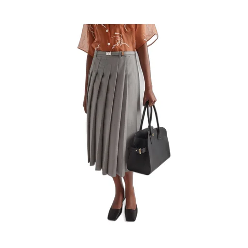 Pleated wool skirt