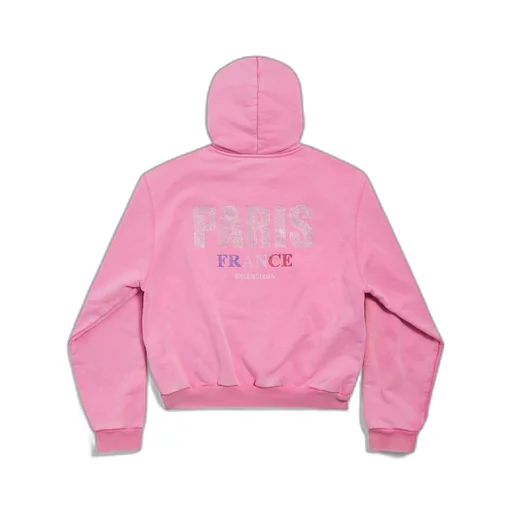 Paris Strass Zip-Up Hoodie Small Fit