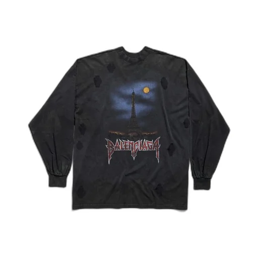Paris Moon Double Front Long Sleeve T-Shirt Oversized