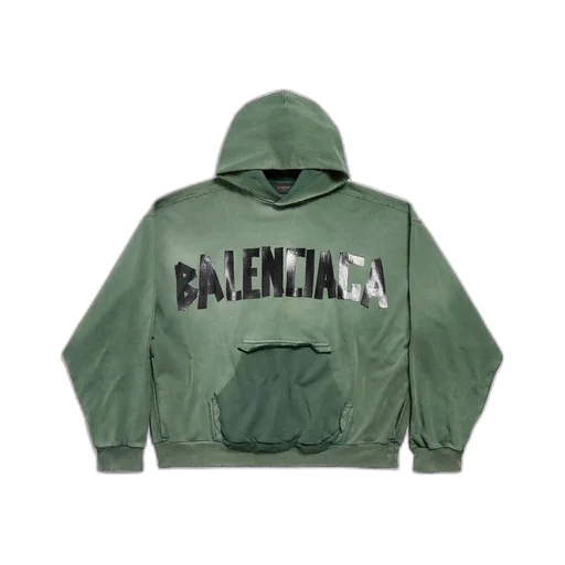New Tape Type Ripped Pocket Hoodie Large Fit