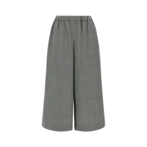 Houndstooth Wide-Leg Trousers