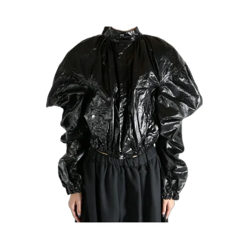 Balloon-Sleeve Cropped Jacket