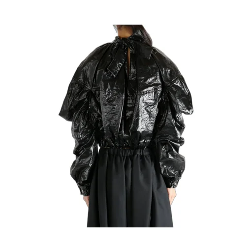 Balloon-Sleeve Cropped Jacket