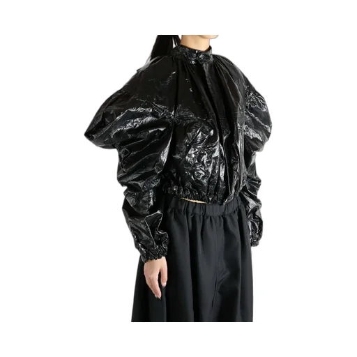 Balloon-Sleeve Cropped Jacket