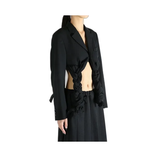 Braided-Detail Cropped Jacket