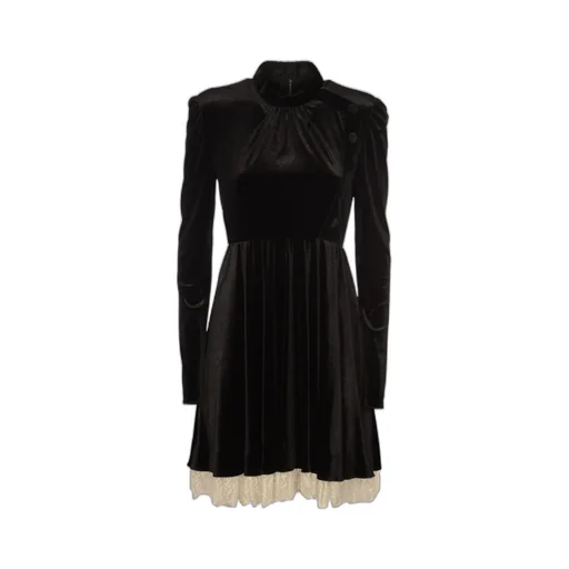 Pleated Velvet Dress
