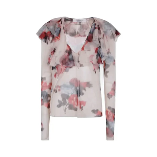 Floral Printed Tulle Shirt