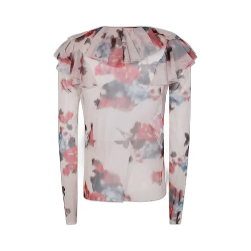 Floral Printed Tulle Shirt