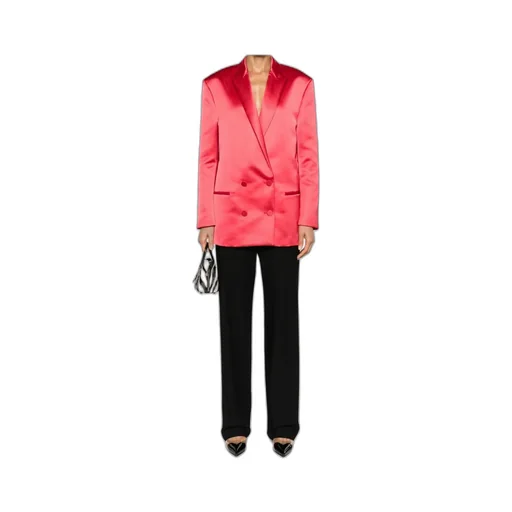 Double-Breasted Satin Blazer