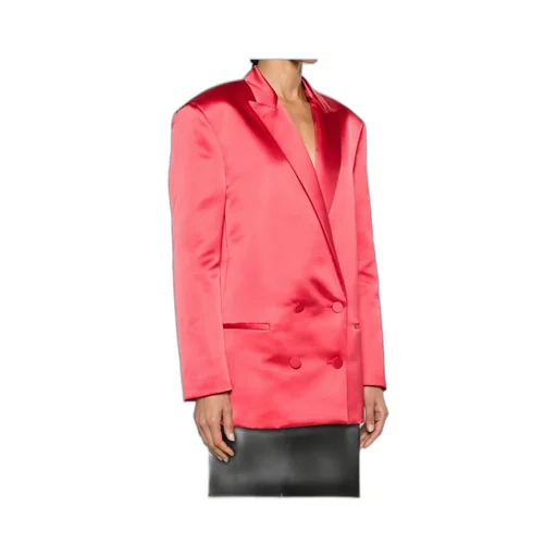 Double-Breasted Satin Blazer