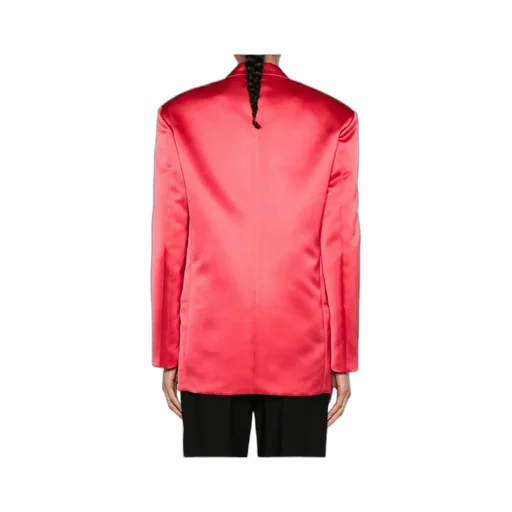 Double-Breasted Satin Blazer