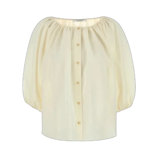 Ruched Boat-Neck Blouse