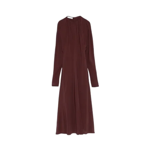 Pleat-Detail Midi Dress
