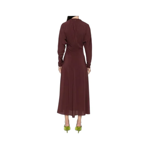 Pleat-Detail Midi Dress