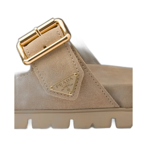 Suede Strap Slides