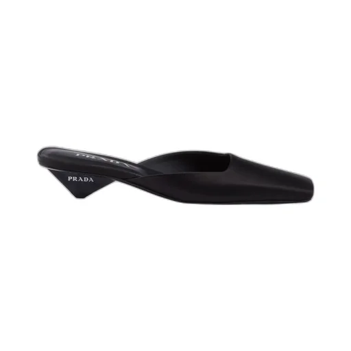 Square-Toe Logo Detailed Mules